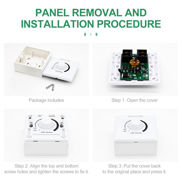 Controller de reglare a luminozitatii LED, 12V-24V DC, 30A, D130-86 [4]