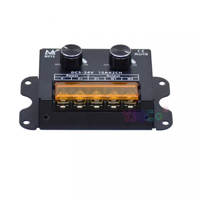 Controller banda LED, dimmer bicolor, 5V-24V DC, 2x15A, D212+-dimmer [2]