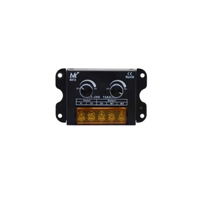 Controller banda LED, dimmer bicolor, 5V-24V DC, 2x15A, D212+-dimmer [1]