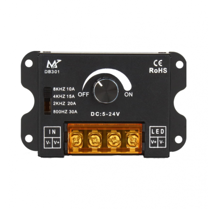 Controller dimmer pentru benzi LED monocrom, PWM, DC 5V-24V, 30A, DB301 [1]