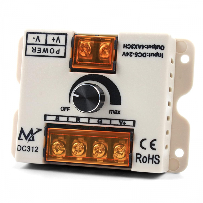 Controller dimmer LED RGB 3 canale x 4A, 5V-24V DC, comutator manual DC312-RGB [1]