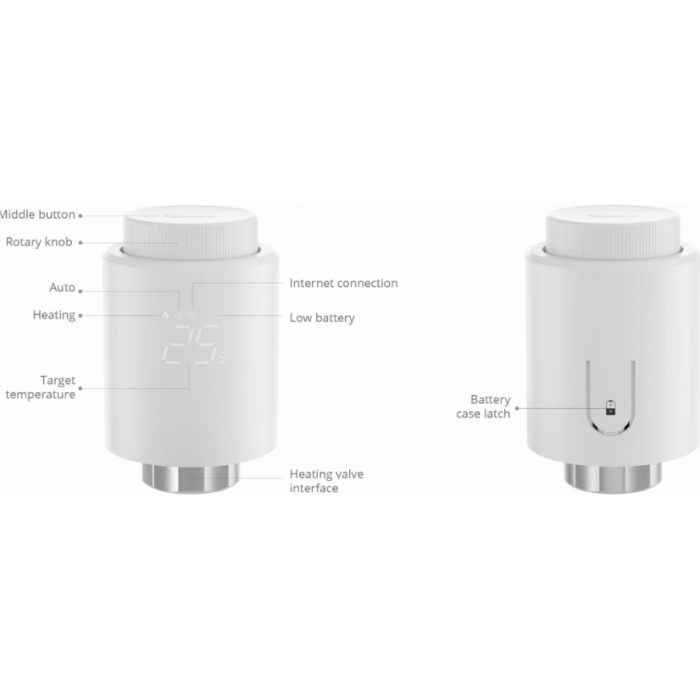 Controler de temperatura inteligent pentru calorifer, Zigbee 3.0, Control prin aplicatie, Afisaj LCD, Alb, Sonoff TRVZB [5]