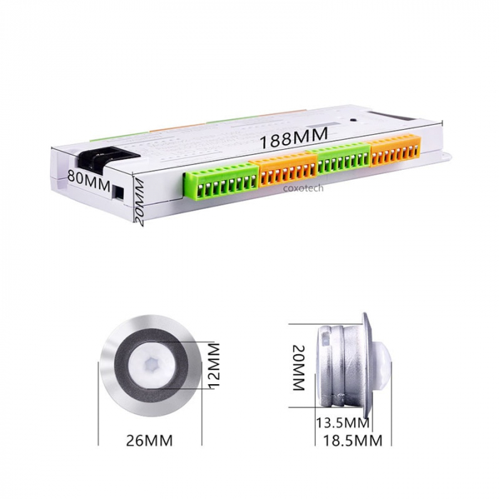 Controler de lumina cu senzor de miscare LED pentru scara, alb, 32 canale led36chw [3]