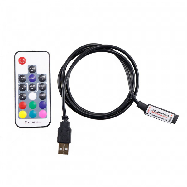 Controller RGB RF 17 taste, USB, curent maxim 3x4A, 5V [2]