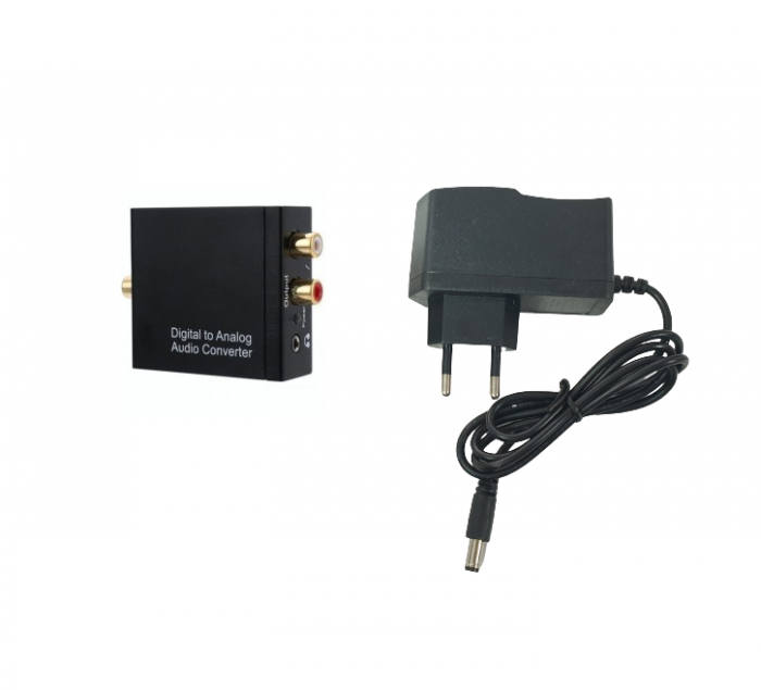 Convertor digital analog audio H-19, intrare coax si toslink, iesire coax L/R si AUX [4]
