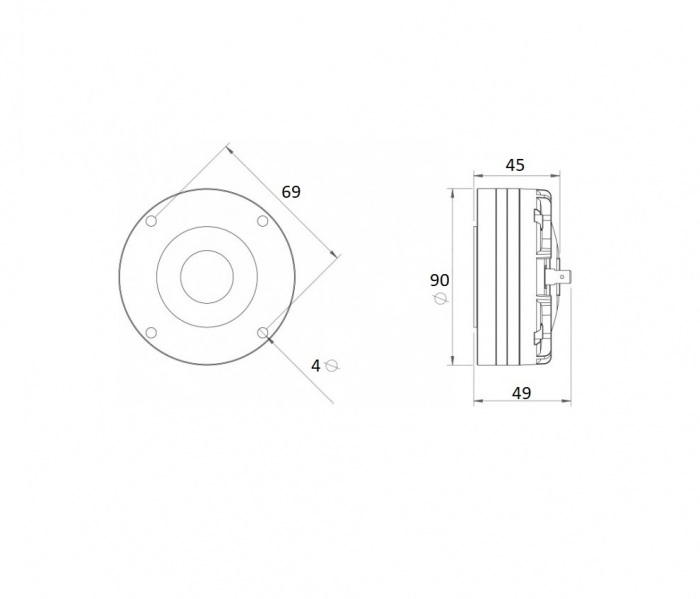 Difuzor inalte (tweeter), bolt-on, 180W, 8ohm 100dB [4]