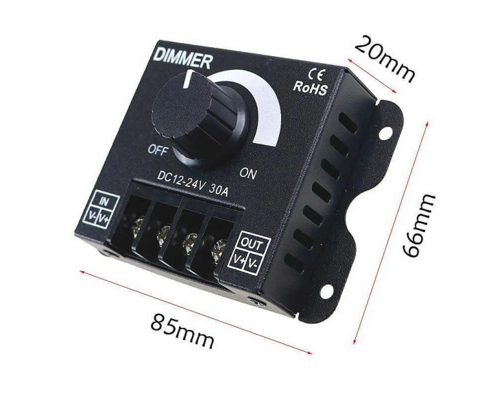 Controller, dimmer LED, 12V-24V DC, 30A, D130-30A [2]