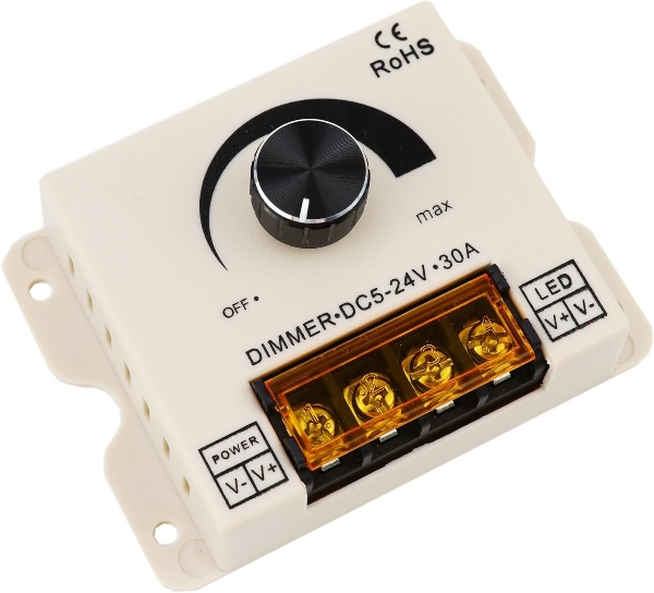 Dimmer LED 30A, 5V-24V DC, reglaj manual pornit/oprit, D130-cutie-plastic [1]