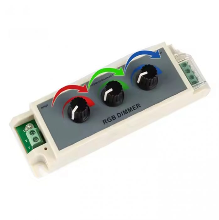 Dimmer LED RGB 3 canale x 3A, 12V-24V DC, comutator manual D312 [2]