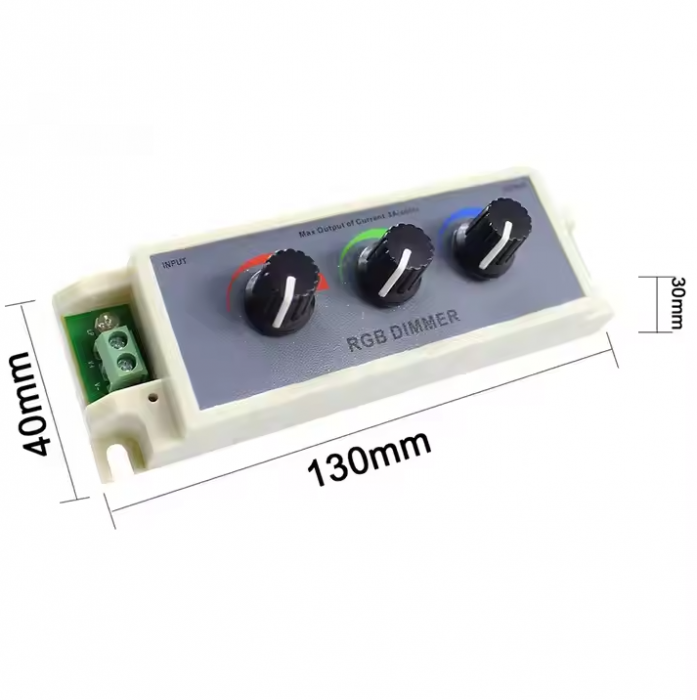 Dimmer LED RGB 3 canale x 3A, 12V-24V DC, comutator manual D312 [3]