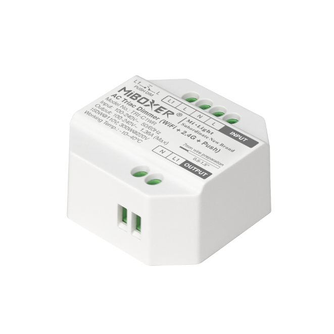 Controller Dimmer Led AC Triac, WiFi + 2.4Ghz + Push, Tuya, MiBoxer TRI-C1WR [2]