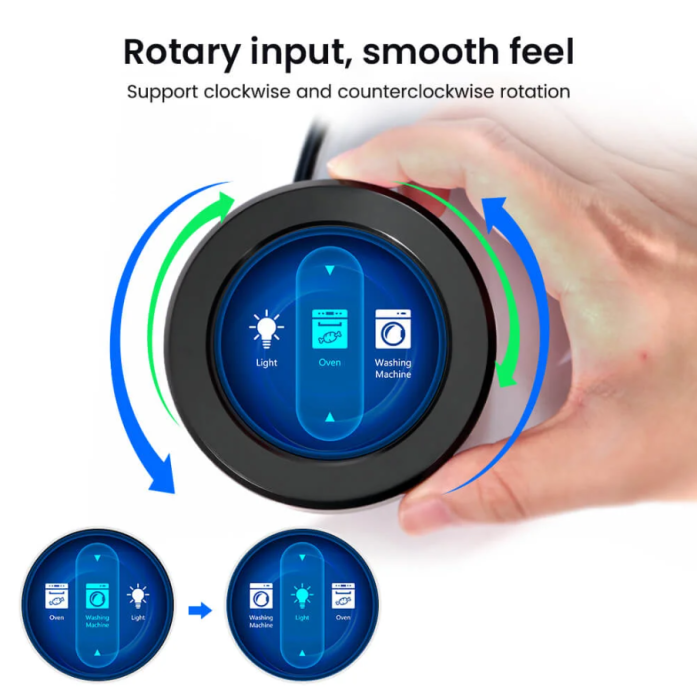 Display rotativ CrowPanel 2.1 inch, ESP32, IPS 480x480, touch si buton rotativ, programabil Arduino IDE si LVGL [4]