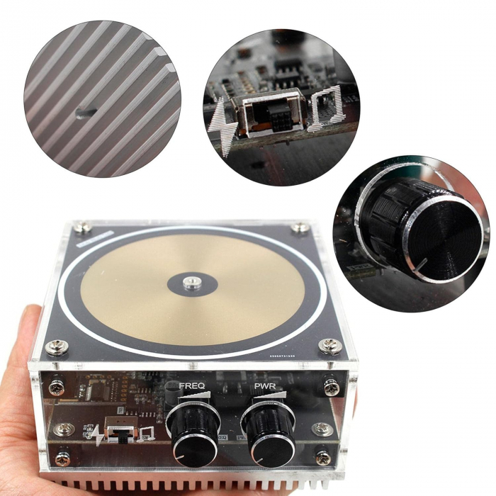 Generator Tesla Coil Bluetooth 48V, arcuri electrice vizibile, mod muzical si long arc, control reglabil, compact, pentru experimente si decor [3]