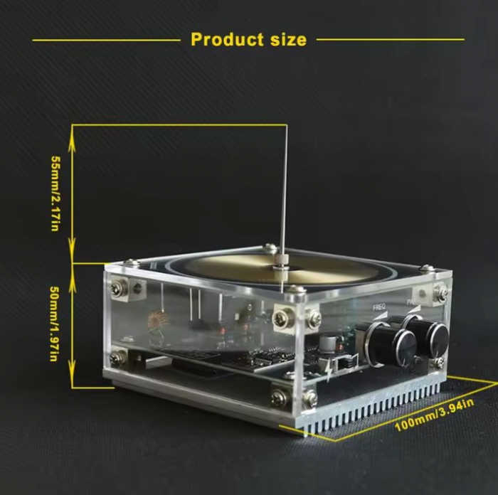 Generator Tesla Coil Bluetooth 48V, arcuri electrice vizibile, mod muzical si long arc, control reglabil, compact, pentru experimente si decor [9]