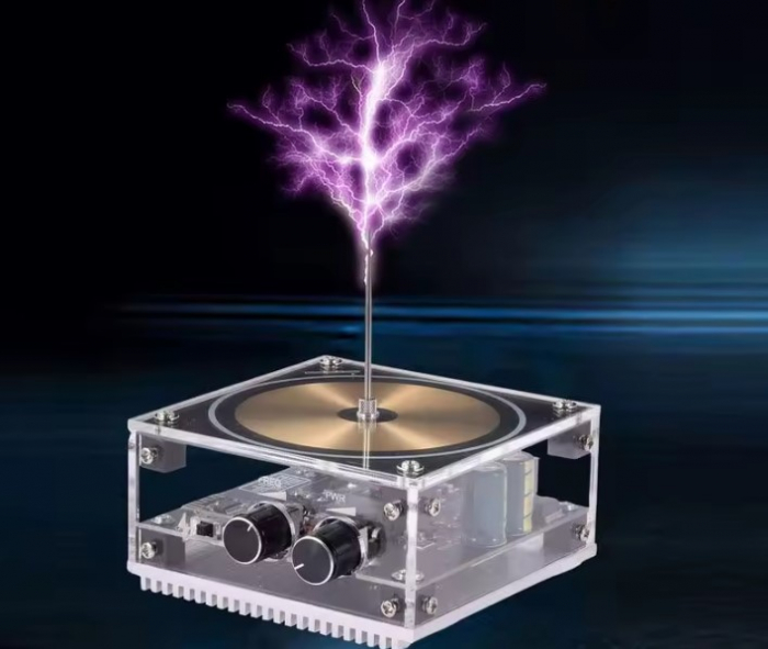 Generator Tesla Coil Bluetooth 48V, arcuri electrice vizibile, mod muzical si long arc, control reglabil, compact, pentru experimente si decor [5]