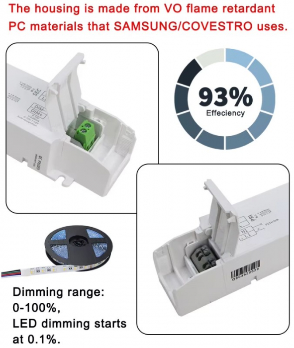 Sursa de alimentare LED LTECH LM-240-24-G2A2, 240W, 24V DC, push CCT, dimabila 0-10V, NFC, 5-in-1 dimming, carcasa PC, IP20 [6]