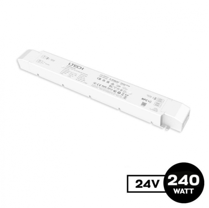 Sursa de alimentare LED LTECH LM-240-24-G1A2, 240W, 24V DC, push, dimabila 0-10V, NFC, 5-in-1 dimming, carcasa PC, IP20 [2]