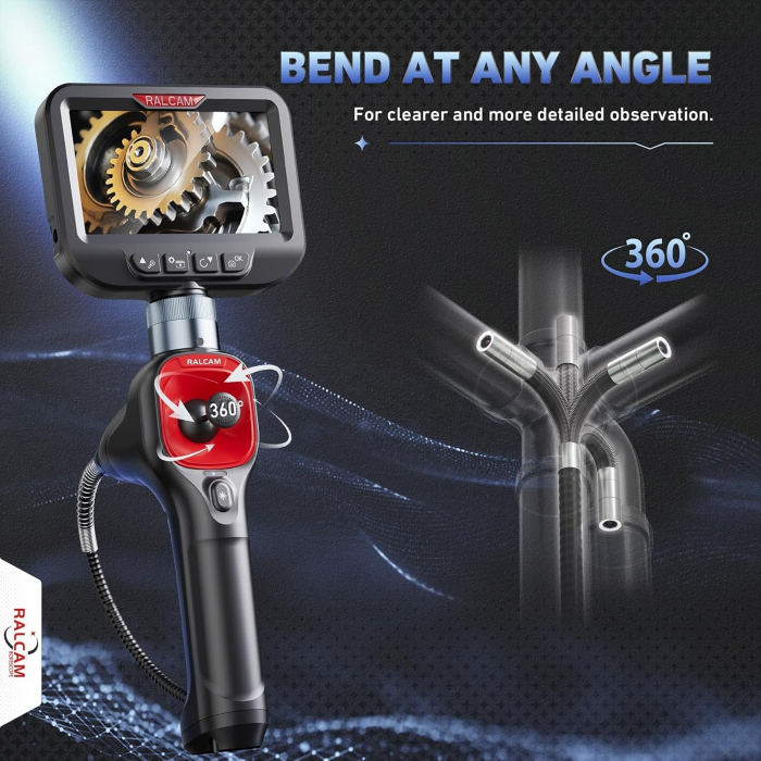 Endoscop Articulat 360° cu Joystick, Sonda IP67, Articulare in 4 Directii, Ecran IPS, 6 LED-uri Ajustabile [2]