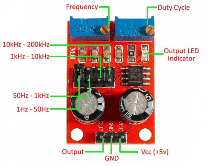 Generator de impulsuri NE555, 5÷15VDC, siruri pini OKY3199-1 [2]