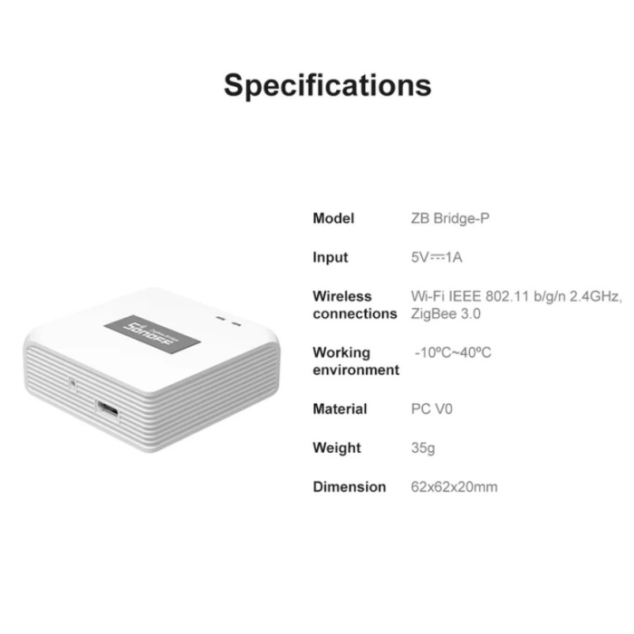 Hub inteligent Sonoff Zigbee Bridge PRO, ZigBee 3.0, Wi-Fi, Alb [11]