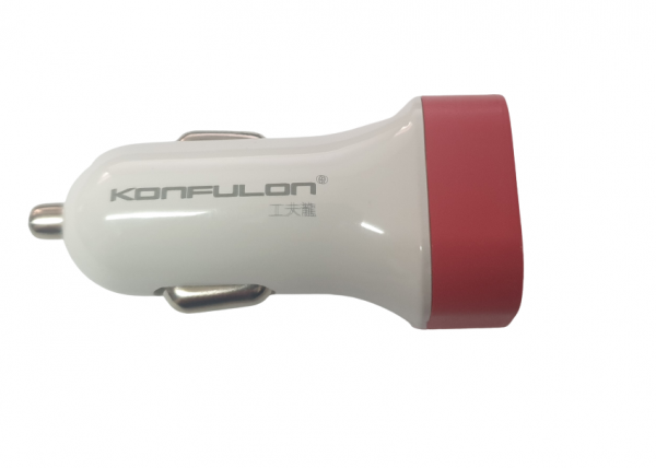 Incarcator auto Konfulon C17 12-24V, 2xUSB 5V 2.1A rosu [4]