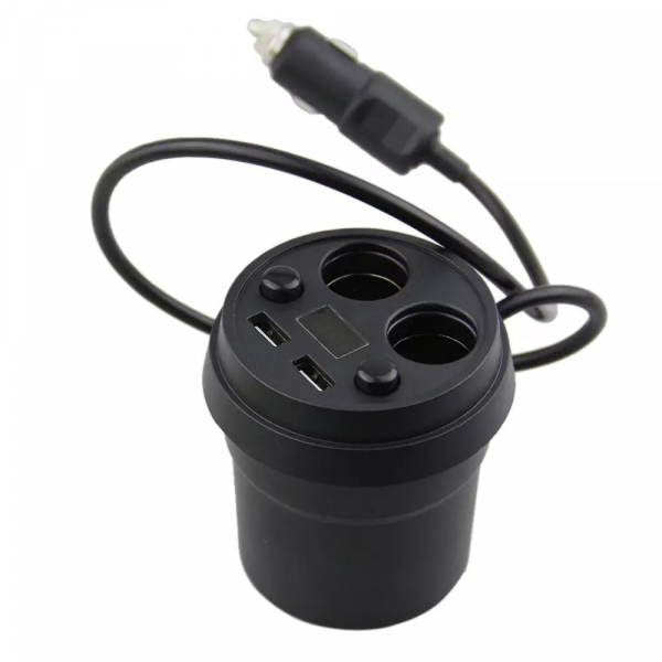 Incarcator auto model pahar 2xUSB, In:12-24V, Iesire: 2 x USB 5V-3.1A + 2 x Priza [2]