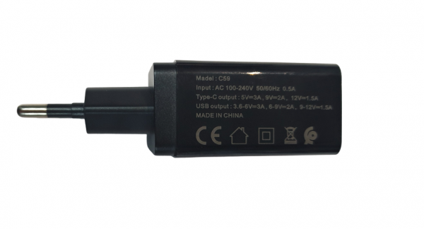 Incarcator la priza Konfulon C59 cu USB QC 3.0 si Tip C-PD negru [3]