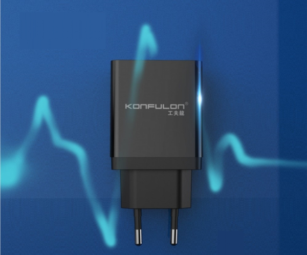 Incarcator la priza Konfulon C59 cu USB QC 3.0 si Tip C-PD negru [5]