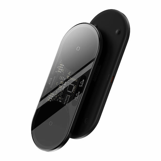 Incarcator Wireless Dual Baseus Digital LED Display 20W, Qi, USB-C, Negru – WXSX010101 [4]