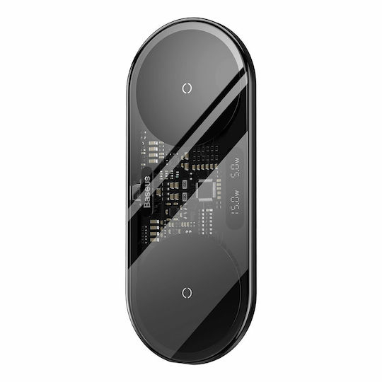 Incarcator Wireless Dual Baseus Digital LED Display 20W, Qi, USB-C, Negru – WXSX010101 [5]