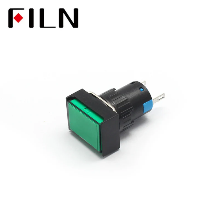 Indicator/martor LED de panou din plastic, 22x17 mm, 2 pini, verde, 12V DC, IP20, FL1P-16NJ-5-GREEN [2]