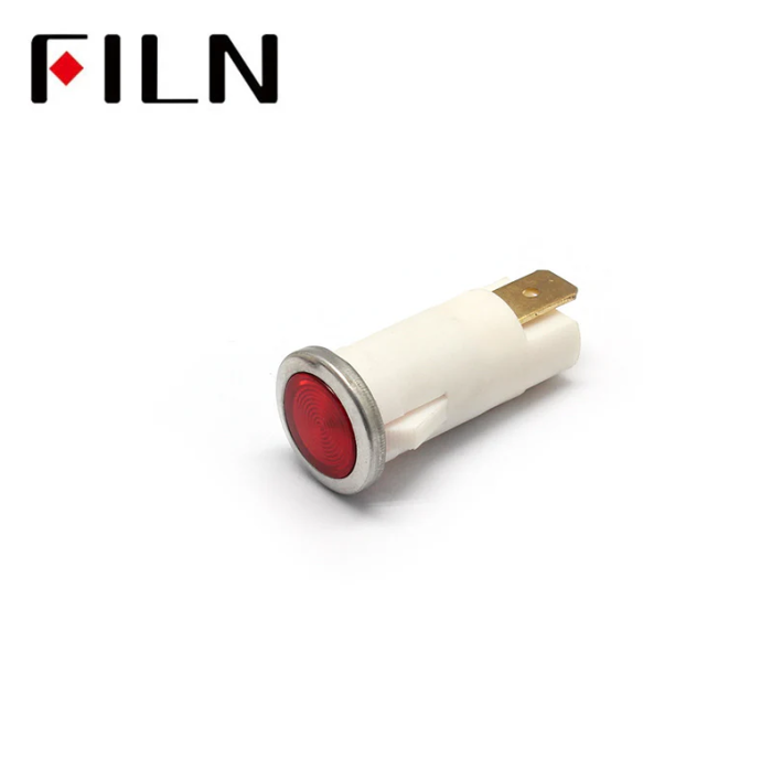 Indicator LED snap de panou din plastic, 12.5mm, 2 pini 6.3mm, rosu, 12-24V DC, IP65, FL1P-12.5QJ-2-RED [2]