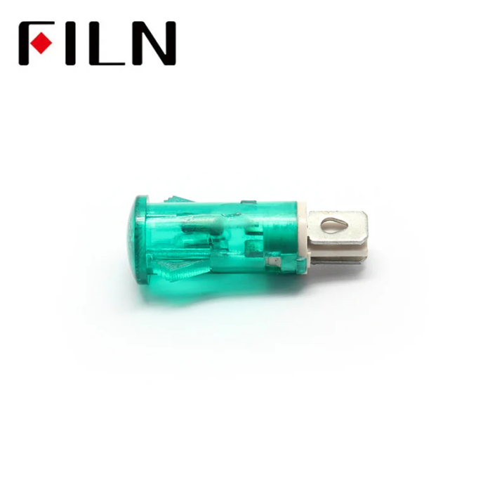 Indicator LED snap de panou din plastic, 10mm, pini 4.8mm, verde, 12-24V DC, IP68, FL1P-10QJ-1-GREEN [2]