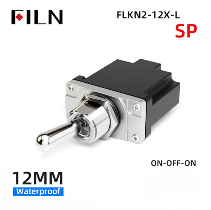 Intrerupator basculant cu mentinere, 3 pozitii, 3 pini, ON-OFF-ON, 16A/250VAC, 20A/24VDC, fara iluminare, SPDT, FLKN2-13X-L [2]