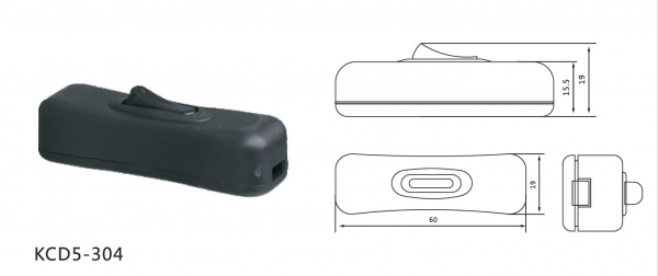 Intrerupator pe fir 250V/2A alb KCD5-304 [2]