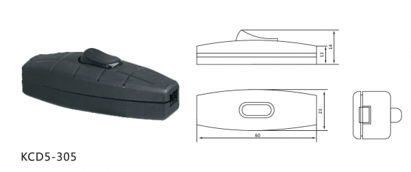 Intrerupator pe fir 250V/2A negru KCD5-305 [2]