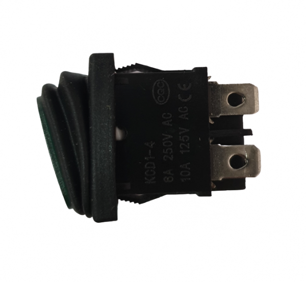 Intrerupator Rocker dreptunghiular SPDT ON-OFF Verde cu led 250V/6A IP55 KCD1-4 [3]