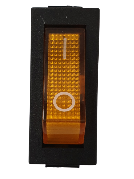 Intrerupator Rocker dreptunghiular  SPST ON-OFF Galben cu led  250V/15A IP20 KCD3 3pini [2]