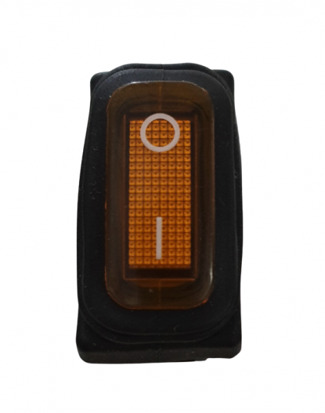 Intrerupator Rocker dreptunghiular SPST ON-OFF Galben cu led 250V/15A IP55 KCD3 3pini [2]