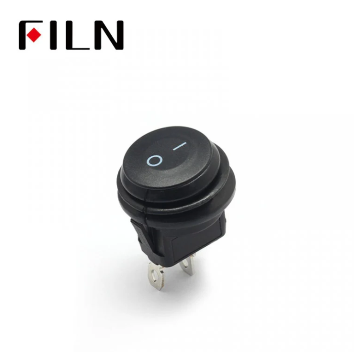 Intrerupator basculant/rocker ON-OFF cu mentinere, ermetic, SPST, 6A 250V AC, montaj panou, 20mm, IP67, KCD1-101-11 [5]