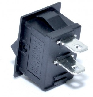 Buton rocker mini ON–OFF cu mentinere, 6A 250V AC, SPST, montaj panou, negru, KCD1-101-00-BLACK [2]