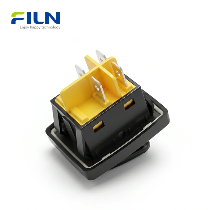 Intrerupator/rocker basculant ON-OFF KCD4-0312-21-30A, 4pini, 250VAC, 30A, 30x22mm, negru, cu retinere, IP66 [4]