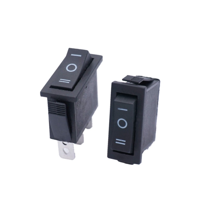 Intrerupator basculant/rocker ON–OFF–ON cu mentinere, 15A 250V AC, 30x12 mm, montaj panou, FL3-KCD3-103-01 [3]