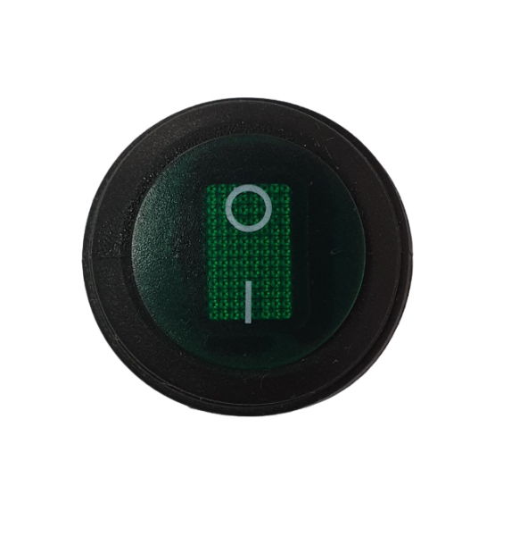 Intrerupator Rocker rotund SPST ON-OFF Verde cu led 250V/6A IP54 KCD1-5 [2]