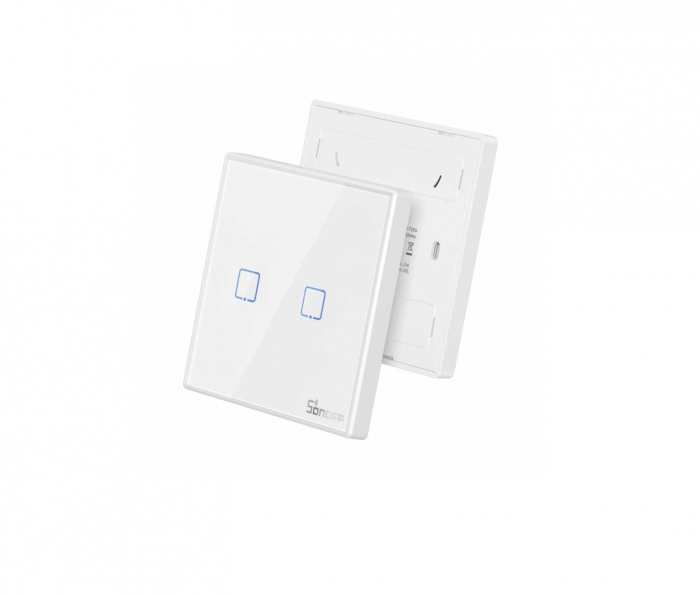 Intrerupator Sonoff dublu aplicat touch tip telecomanda cu doua canale radio T2EU2C-RF [2]