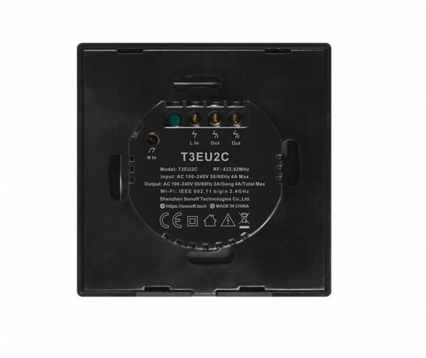 Intrerupator Wifi 2ch touch Sonoff IoT T3EU2C TX IM190314019 NEGRU [2]