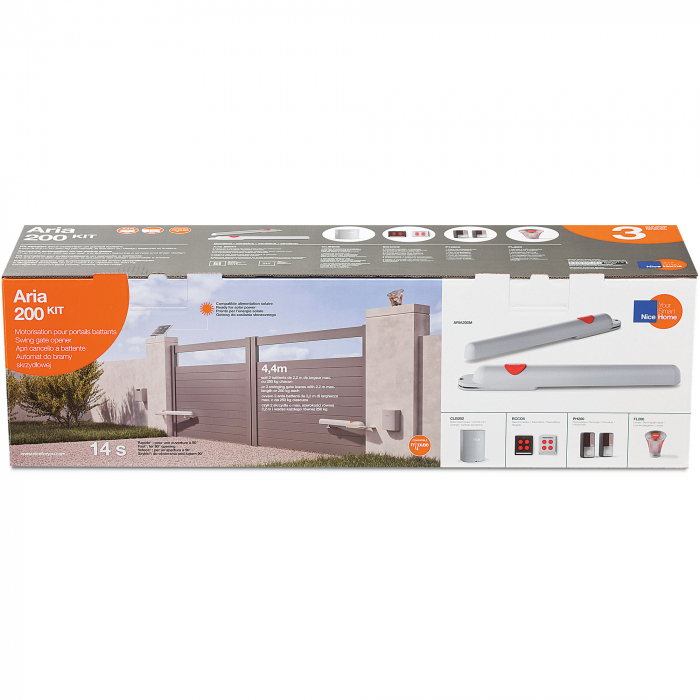 Kit automatizare Nice Home ARIA 200 pentru porti batante 250kg 2.2m [2]