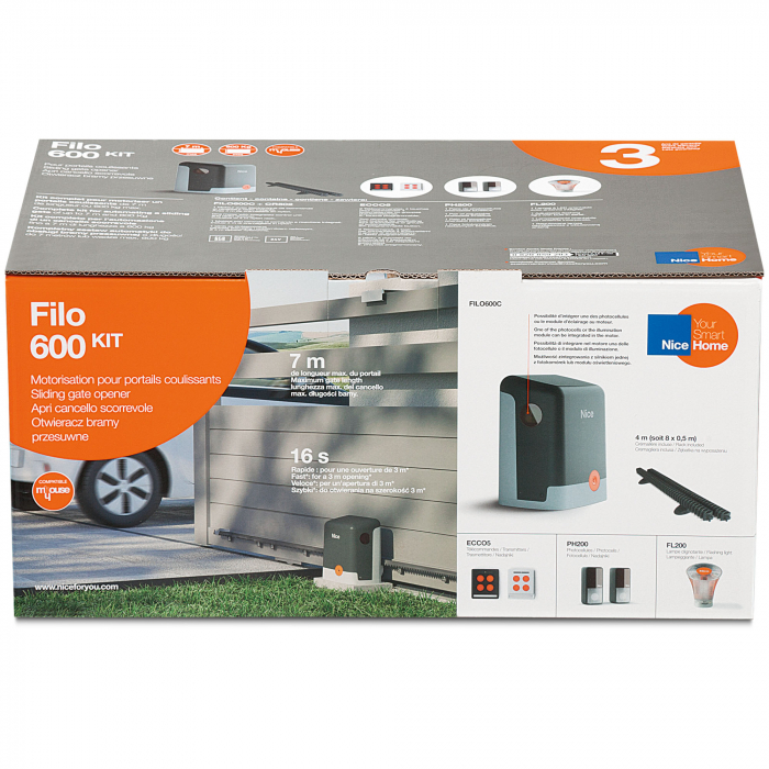 Kit automatizare Nice Home FILO 600 motor culisant 600kg 7m [2]