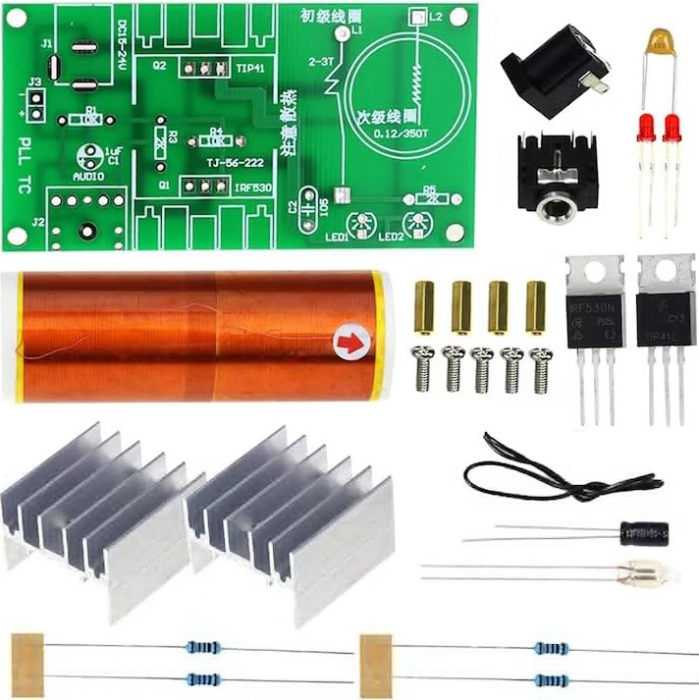 Kit bobina Tesla pentru experimente scolare, generare plasma si lumina, asamblare DIY [4]