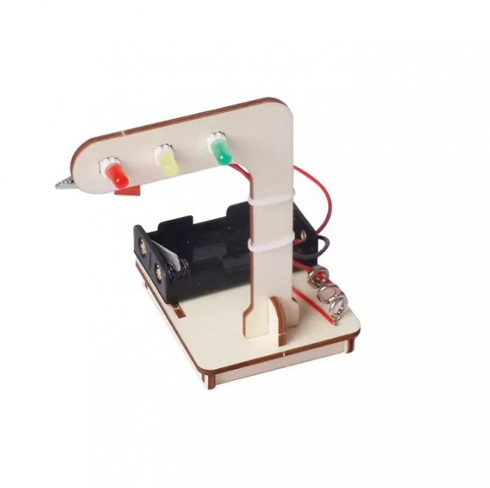 Kit educativ DIY semafor pentru copii, LED-uri RGY, alimentare cu baterii OKYN2113 [4]